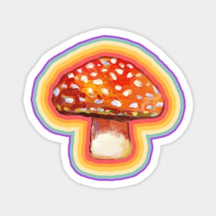 Psychedelic Amanita Muscaria Mushroom Pattern by Robert Phelps Magnet