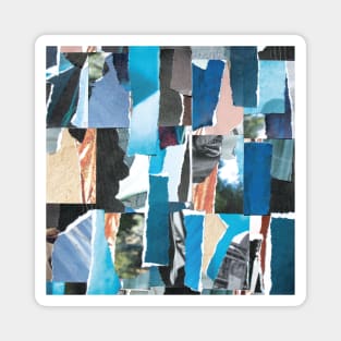 Abstract Minimal Collage of Blue Rectangles. Magnet