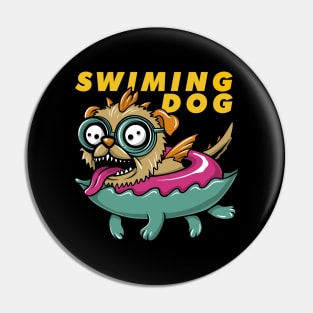 Swimming Dogs Pin