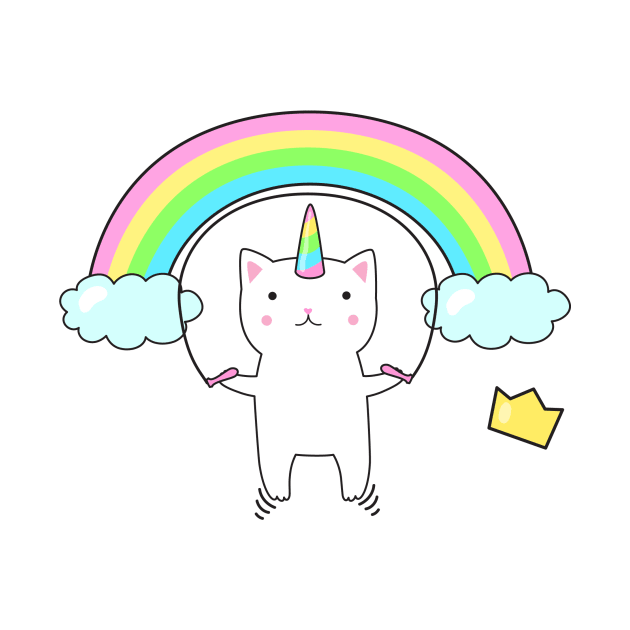 Cute loving Caticorn Rainbow Unicorn girl by Novelty-art