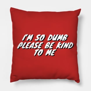 Im So Dumb Please Be Kind To Me Pillow