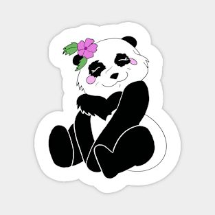 Panda with Flower Magnet