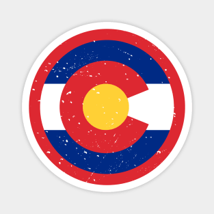 Retro Colorado State Flag // Vintage Colorado Grunge Emblem Magnet