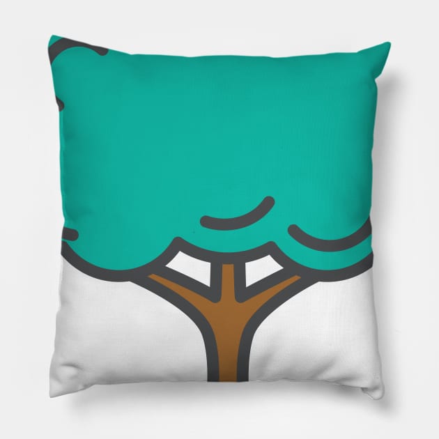 Cartoon Tree Environment Icon Pillow by SWON Design