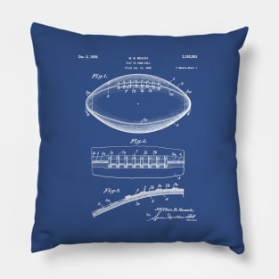 Football Patent - American Football Art - Blueprint Pillow