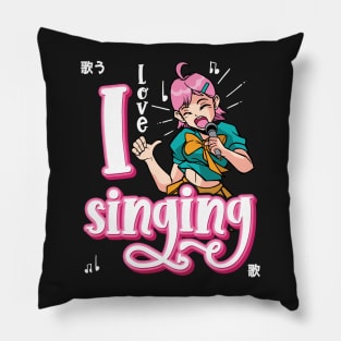 I Love Singing - Music Acapella Anime Singer Girl product Pillow