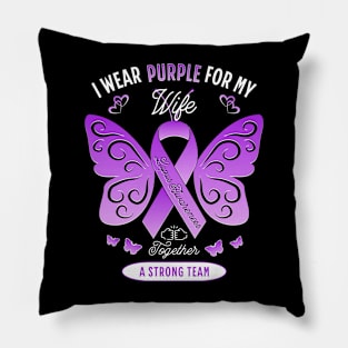 Lupus Wife Purple Awareness Ribbon Pillow