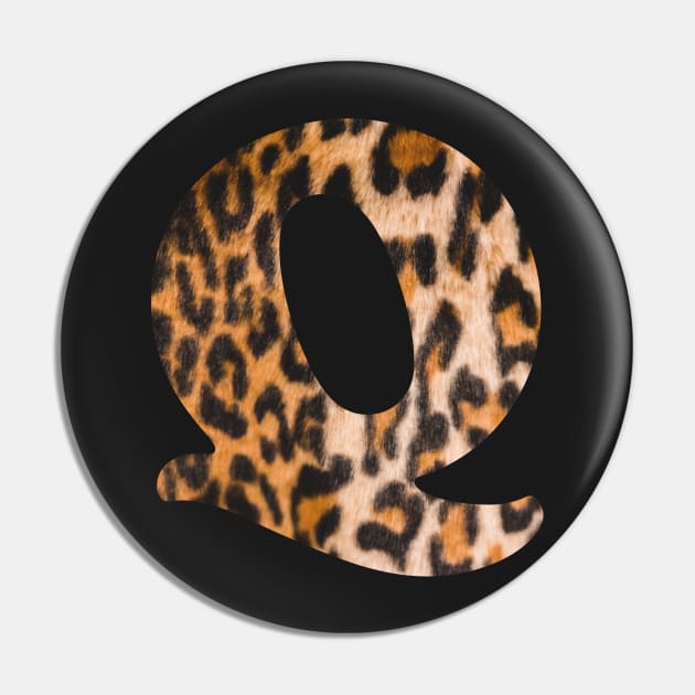 Letter Q leopard print Pin by ColorsHappiness