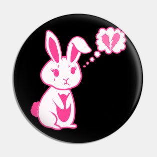 Broken Hearted Bunny Rabbit Pin