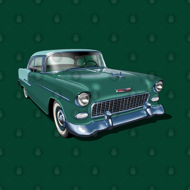 1955 Chevrolet in dark green by candcretro