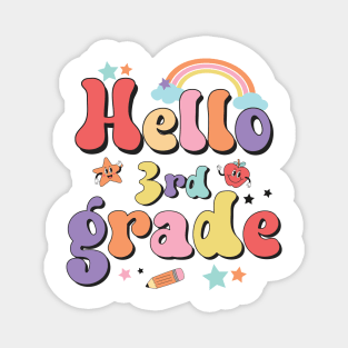 Hello Third Grade Team 3rd Grade Back to School Teacher Kids Magnet