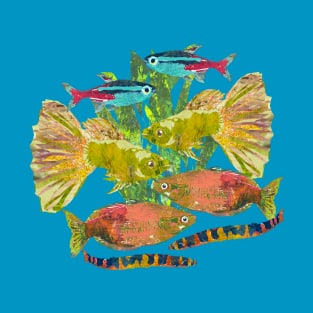 Tropical Fish Swimming Guppy Group T-Shirt