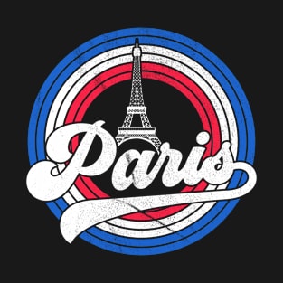 Paris Eiffel Tower Retro France Vacation Souvenir T-Shirt