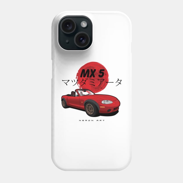 Mazda miata mx-5 Phone Case by Neron Art