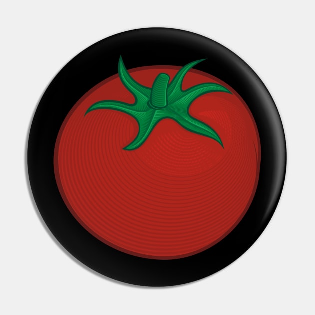 Woodcut Tomato Pin by sifis