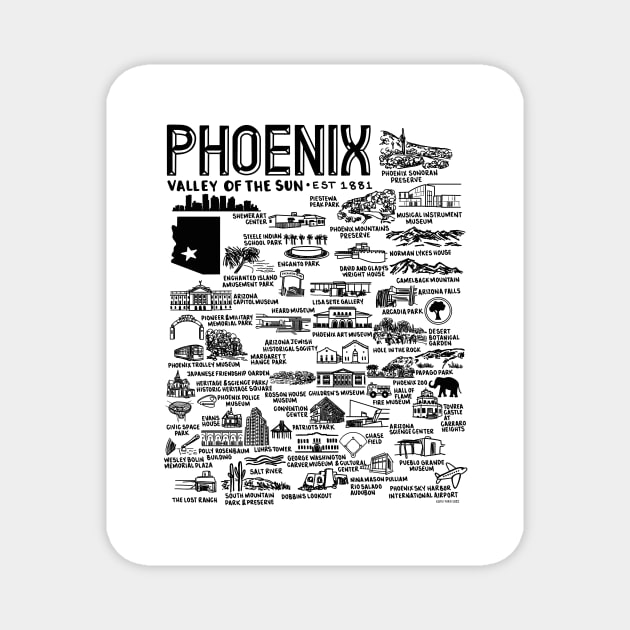 Phoenix Map Magnet by fiberandgloss