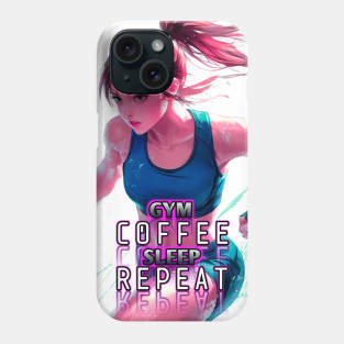 Gym Coffee Sleep Repeat - Women's Motivation - Fitness Lifestyle Phone Case