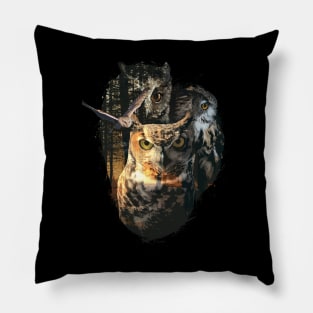 Forest Owl Master Wizzard Magician Pillow