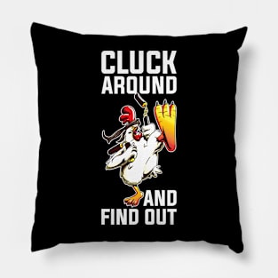 Cluck Around And Find Out Funny Chicken Gift Pillow