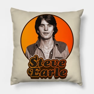 Retro Steve Earle Tribute Pillow