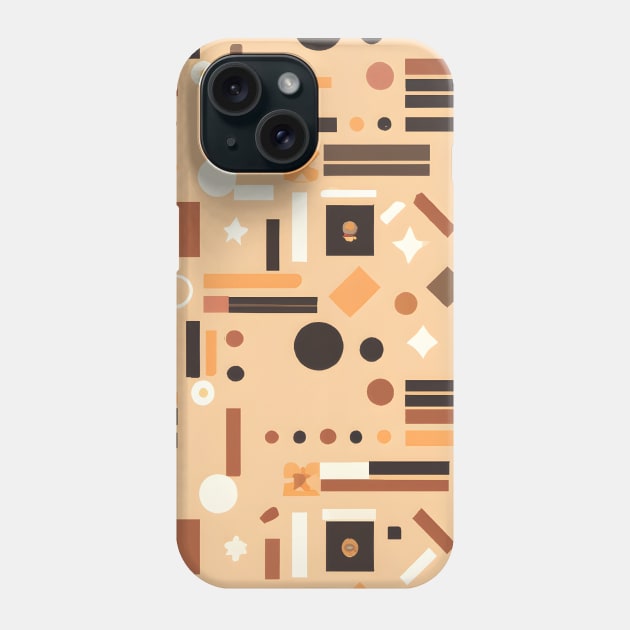 Vintage Wallpaper Design: Abstract Shapes in Muted Earth Colors. Phone Case by Zenflow