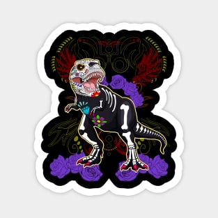 Day of Dead Sugar Skull T-Rex Halloween Dinosaur Magnet