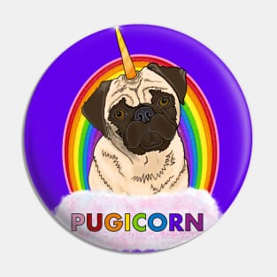 Rainbow Sparkle Pugicorn- upgraded design Pin