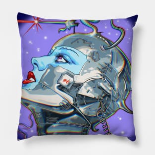 Retro Sci Fi Android Alien Pillow