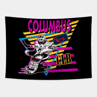 Columbus Neon Hockey Tapestry