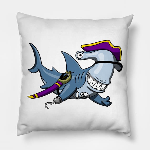 Hammerhead Shark Pirate Pillow by underheaven