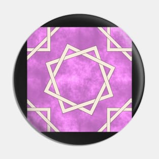 Octagrams on Pink Clouds Pattern Pin