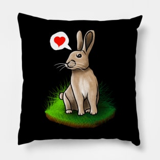 Cute rabbit show some love to everyone Pillow