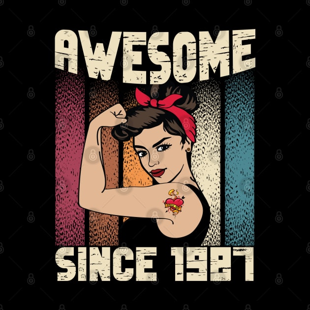 Awesome since 1987,35th Birthday Gift women 35 years old Birthday by JayD World