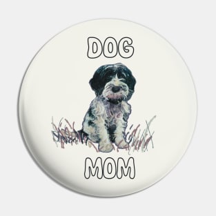 Adorable puppy dog with dog mom phrase Pin