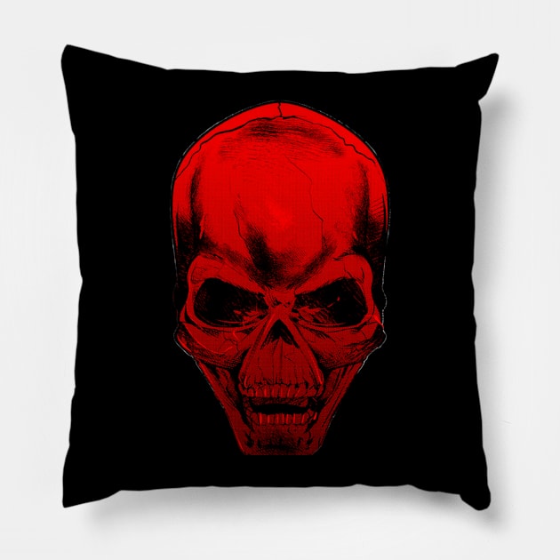 Red Skull Pillow by Bajingseng