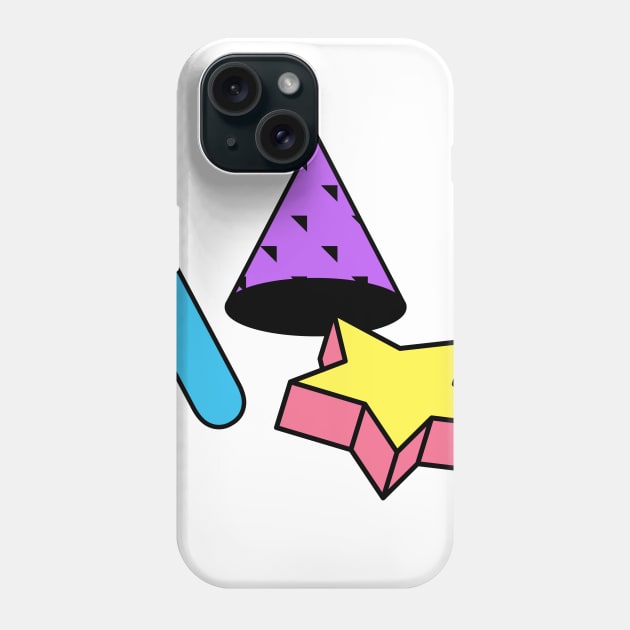 Retro 90s Aesthetic Vaporwave Shapes Phone Case by MeatMan