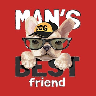 Man's best friend slogan with cute pug T-Shirt