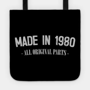 Made In 1980 - All Original Parts / Birthday Gift Design Tote