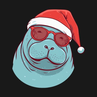 manatee in a Christmas hat T-Shirt