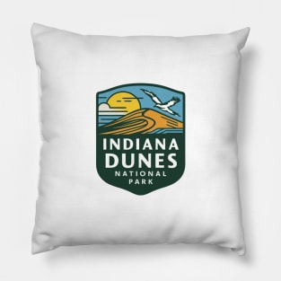 Indiana Dunes National Park Minimal Emblem Pillow