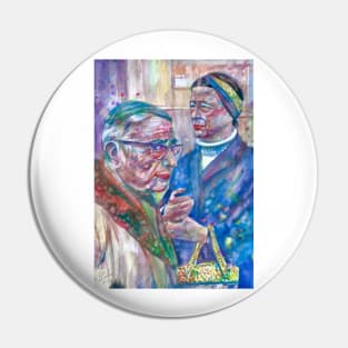 SARTRE and SIMONE DE BEAUVOIR watercolor portrait .3 Pin