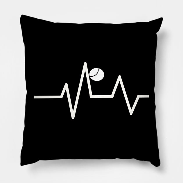 tennis sport lover heart beat shirt Pillow by beautifulhandmadeart