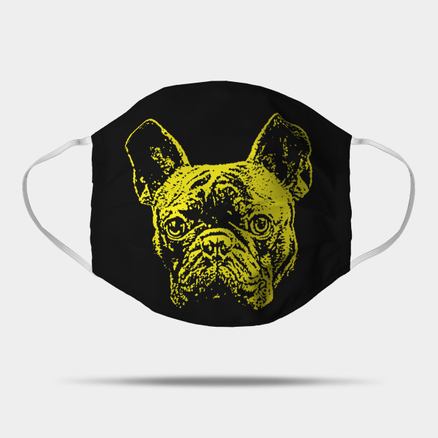 Download Yellow French Bulldog Frenchie Mask Teepublic PSD Mockup Templates