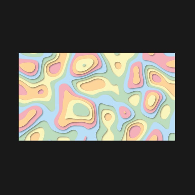 Pastel Rainbow Leopard Print Paper Contour Pattern by georgiagoddard