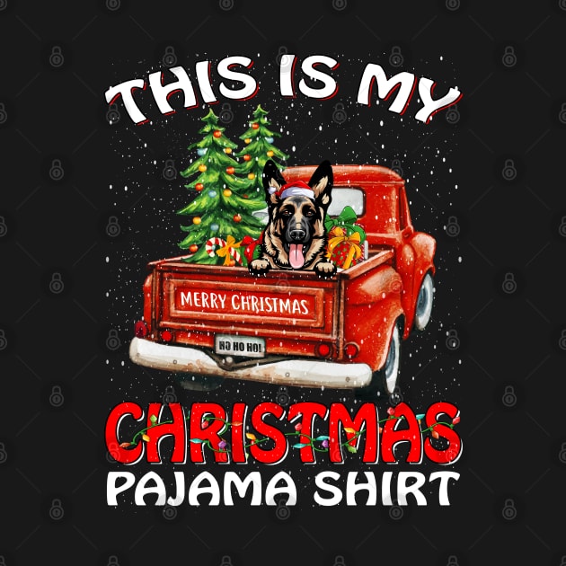 This Is My Christmas Pajama Shirt German Shepherd Truck Tree by intelus