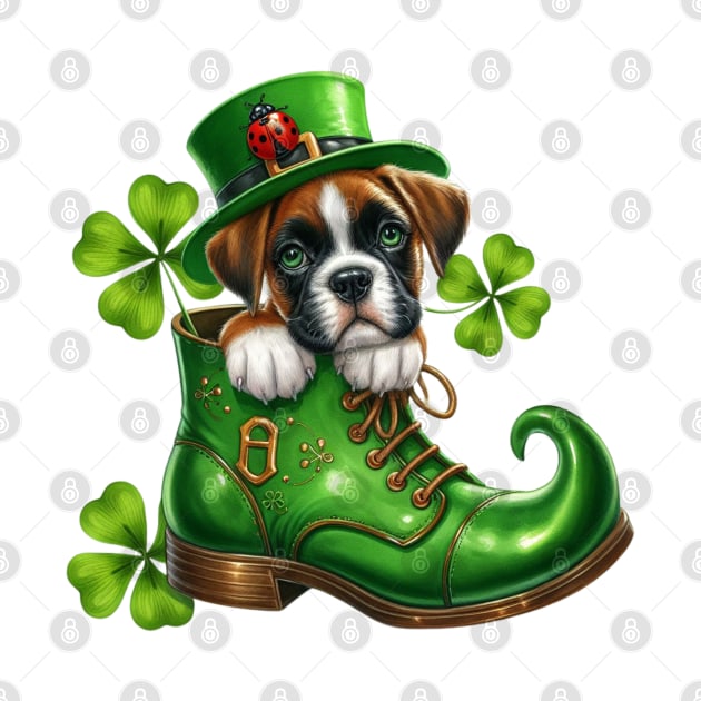 Boxer Dog Shoes For Patricks Day by Chromatic Fusion Studio