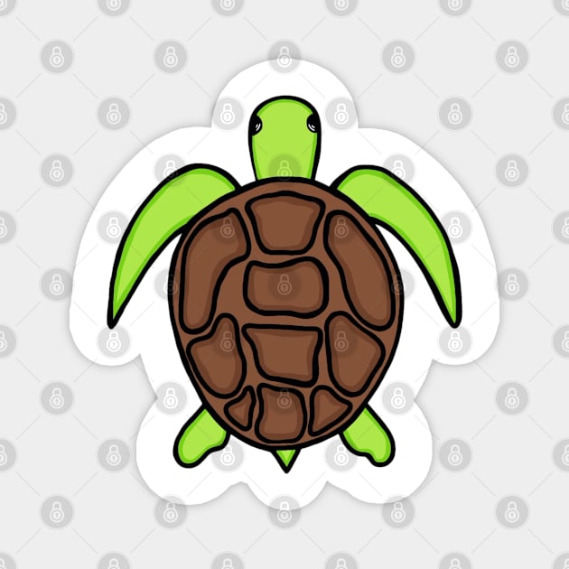 Adorable And Cute Turtle Green And Brown Color Magnet by Barolinaa