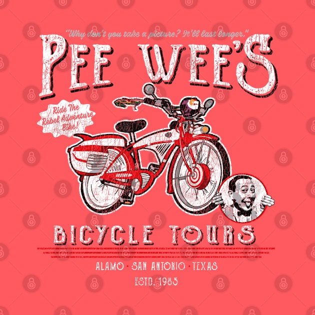 Pee Wee's Bicycle Tours Worn Out by Alema Art