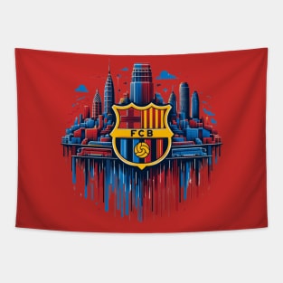 FC Barcelona Skyline Tapestry