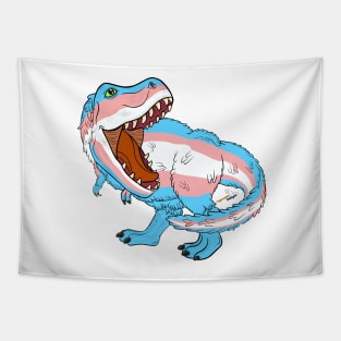 Transosaurus Rex (feathered) - Transgender Pride Tapestry